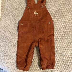 Carter's Rust/Brown Corduroy Overalls with Moose